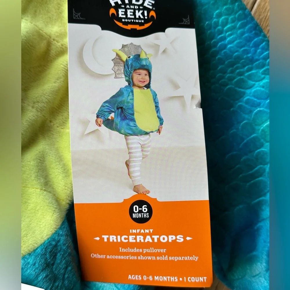 NEW Hyde & Eek Infant Triceratops Halloween Costume size 0-6 Months